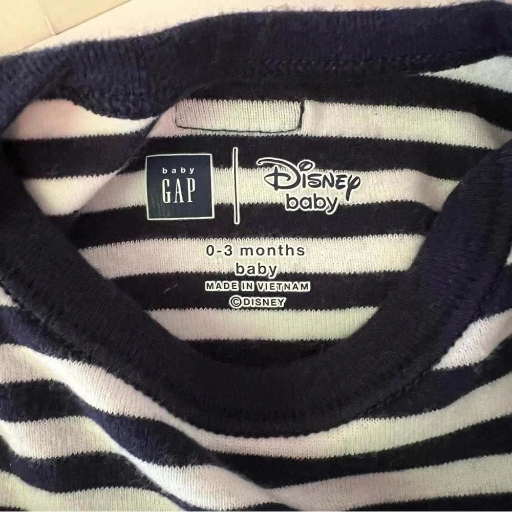 GAP Baby Navy Striped Cotton Onesie, 0-3mo